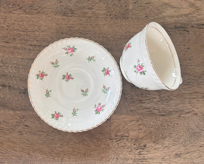 Tasse à thé vintage Johnson Bros anglaise avec soucoupe | Porcelaine Made in England