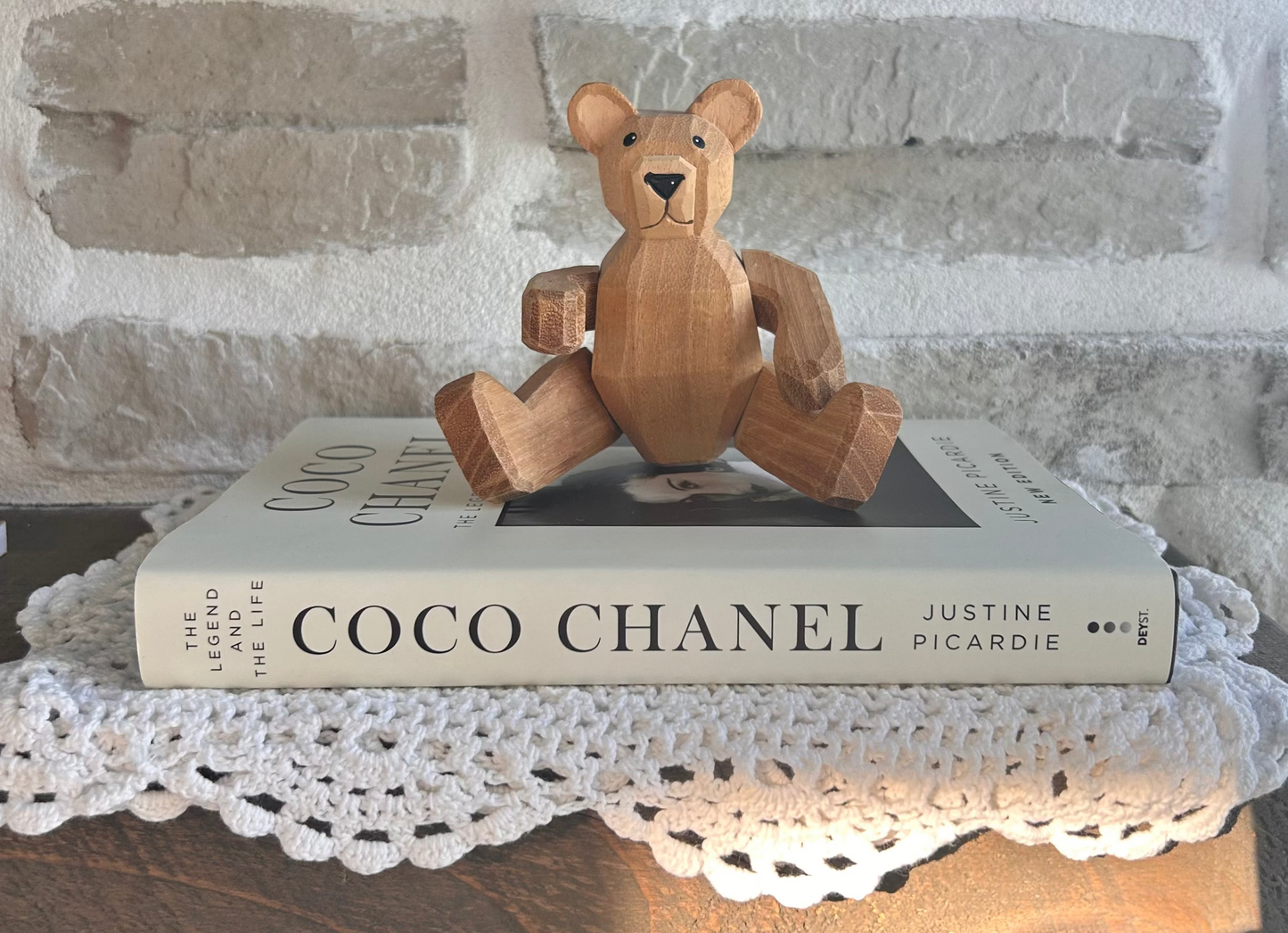 Petit ourson en bois articulé vintage