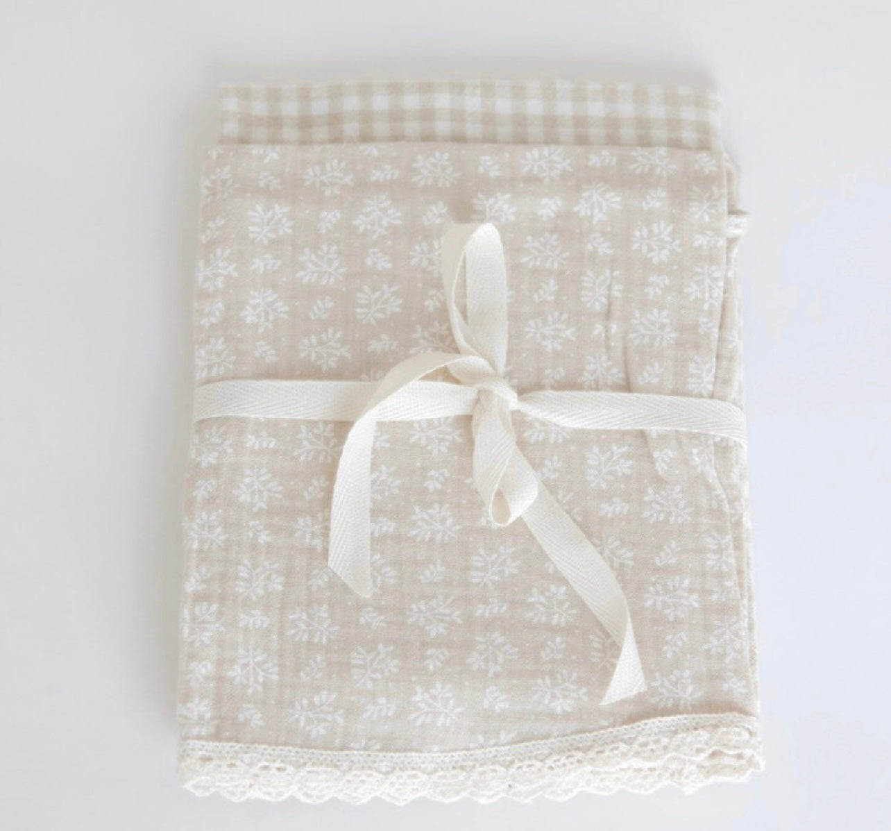 Linges à vaisselle en mousseline et coton