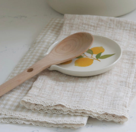 Linges à vaisselle en mousseline et coton