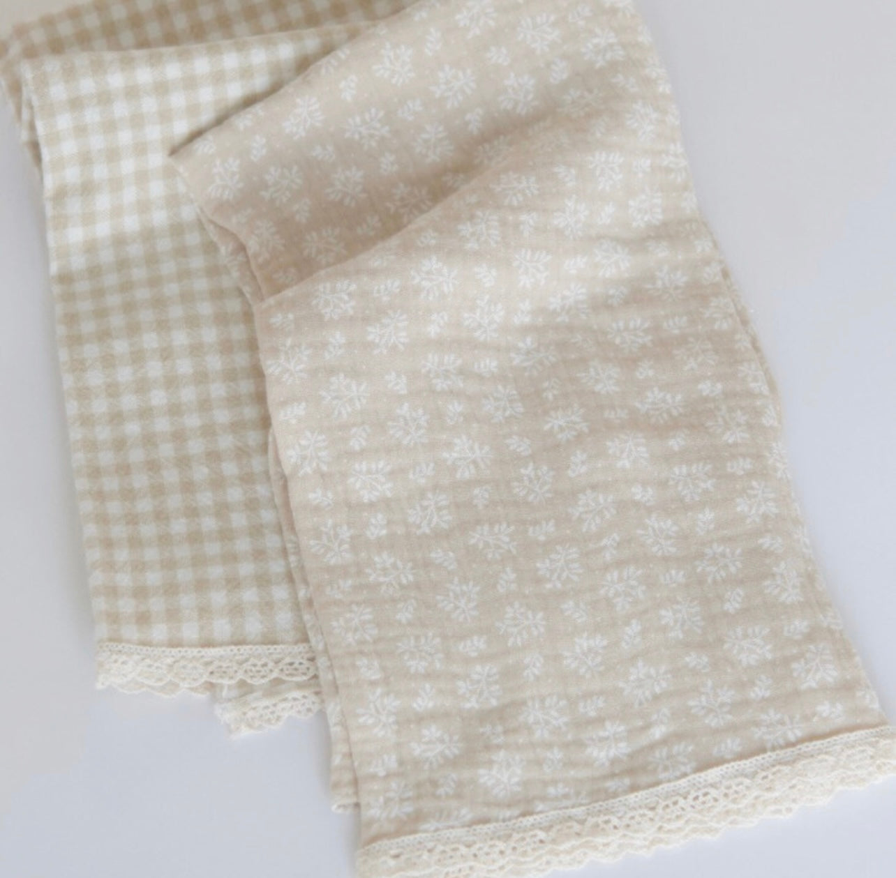 Linges à vaisselle en mousseline et coton