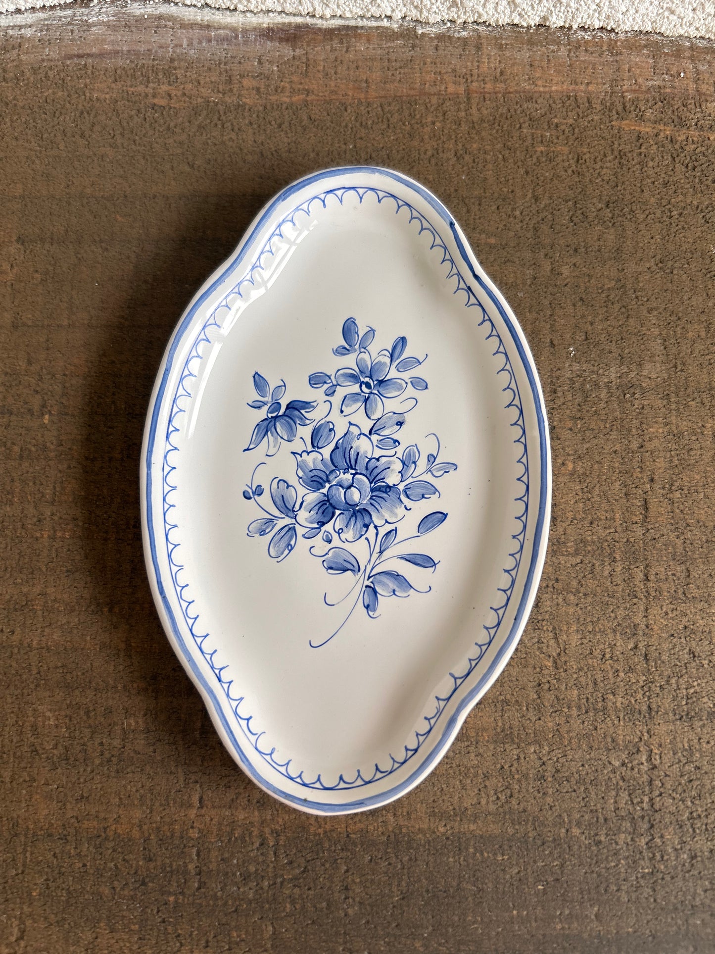 Petite coupelle en faïence fleurie bleue | Tradition de Moustiers
